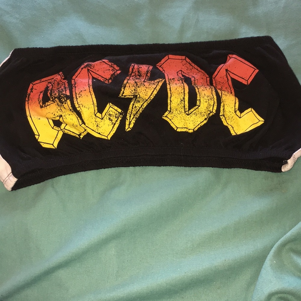 ac/dc crop top/bra